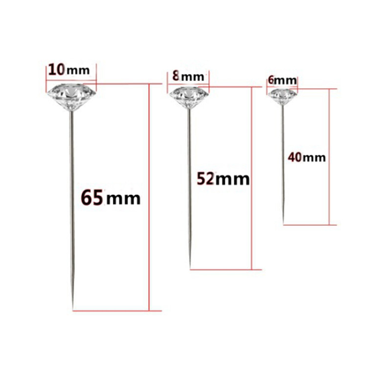 1 kast 50/100 tk sulamist tihvtid läbipaistvad teemantnõelad ise ise pulmakimbude nõelad õmblusnõelad plastkarbi õmblustarvikud