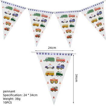 Инженерно превозно средство Тема Прибори за еднократна употреба Детски парти Консумативи Карикатури Автомобилна украса за рожден ден Момиче Детско парти Поставка за торта