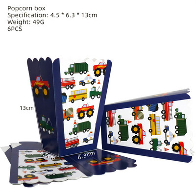 Θέμα οχημάτων μηχανικής Μαχαιροπήρουνα μιας χρήσης Προμήθειες για παιδικά πάρτι Κινούμενα σχέδια Διακόσμηση αυτοκινήτου για γενέθλια Κορίτσι Παιδικό πάρτι βάση τούρτας