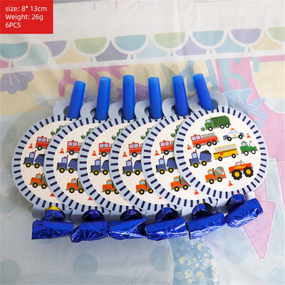 Θέμα οχημάτων μηχανικής Μαχαιροπήρουνα μιας χρήσης Προμήθειες για παιδικά πάρτι Κινούμενα σχέδια Διακόσμηση αυτοκινήτου για γενέθλια Κορίτσι Παιδικό πάρτι βάση τούρτας