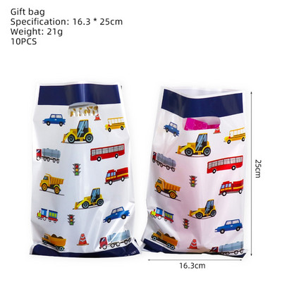 Θέμα οχημάτων μηχανικής Μαχαιροπήρουνα μιας χρήσης Προμήθειες για παιδικά πάρτι Κινούμενα σχέδια Διακόσμηση αυτοκινήτου για γενέθλια Κορίτσι Παιδικό πάρτι βάση τούρτας