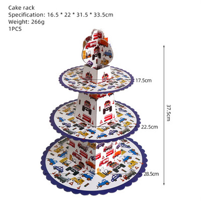 Θέμα οχημάτων μηχανικής Μαχαιροπήρουνα μιας χρήσης Προμήθειες για παιδικά πάρτι Κινούμενα σχέδια Διακόσμηση αυτοκινήτου για γενέθλια Κορίτσι Παιδικό πάρτι βάση τούρτας