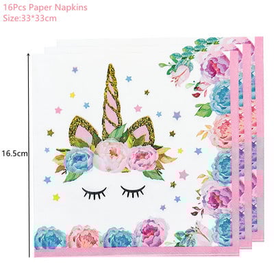 Ükssarviku peokaunistus Sünnipäevapeo kaunistus Lapsele Ükssarviku ühekordsed lauanõude komplekt Beebi dušš Tüdruku sünnipäevapeotarbed