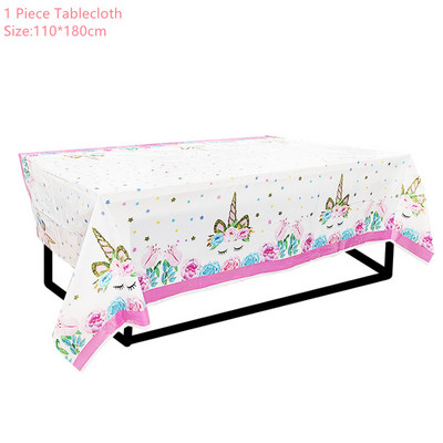 Ükssarviku peokaunistus Sünnipäevapeo kaunistus Lapsele Ükssarviku ühekordsed lauanõude komplekt Beebi dušš Tüdruku sünnipäevapeotarbed