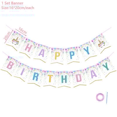 Ükssarviku peokaunistus Sünnipäevapeo kaunistus Lapsele Ükssarviku ühekordsed lauanõude komplekt Beebi dušš Tüdruku sünnipäevapeotarbed