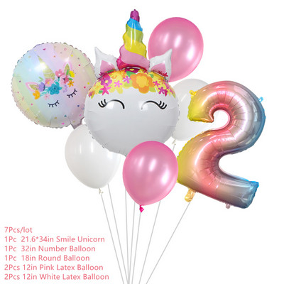 Ükssarviku peokaunistus Sünnipäevapeo kaunistus Lapsele Ükssarviku ühekordsed lauanõude komplekt Beebi dušš Tüdruku sünnipäevapeotarbed