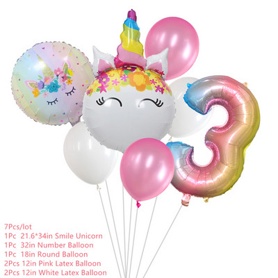 Ükssarviku peokaunistus Sünnipäevapeo kaunistus Lapsele Ükssarviku ühekordsed lauanõude komplekt Beebi dušš Tüdruku sünnipäevapeotarbed