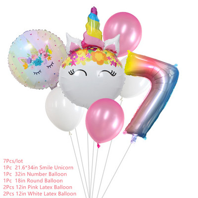 Ükssarviku peokaunistus Sünnipäevapeo kaunistus Lapsele Ükssarviku ühekordsed lauanõude komplekt Beebi dušš Tüdruku sünnipäevapeotarbed