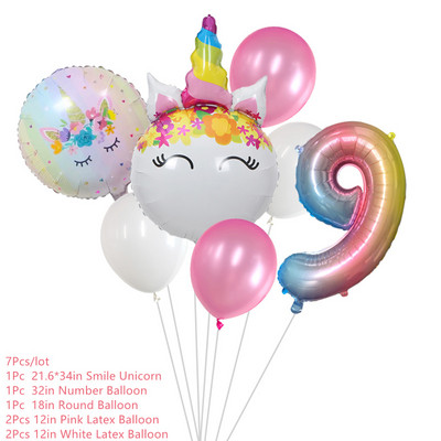 Ükssarviku peokaunistus Sünnipäevapeo kaunistus Lapsele Ükssarviku ühekordsed lauanõude komplekt Beebi dušš Tüdruku sünnipäevapeotarbed