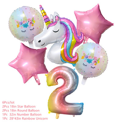 Ükssarviku peokaunistus Sünnipäevapeo kaunistus Lapsele Ükssarviku ühekordsed lauanõude komplekt Beebi dušš Tüdruku sünnipäevapeotarbed