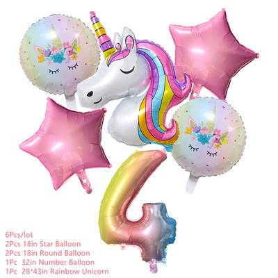 Ükssarviku peokaunistus Sünnipäevapeo kaunistus Lapsele Ükssarviku ühekordsed lauanõude komplekt Beebi dušš Tüdruku sünnipäevapeotarbed