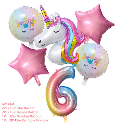 Ükssarviku peokaunistus Sünnipäevapeo kaunistus Lapsele Ükssarviku ühekordsed lauanõude komplekt Beebi dušš Tüdruku sünnipäevapeotarbed