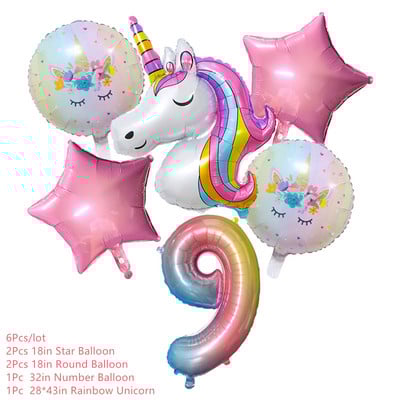 Ükssarviku peokaunistus Sünnipäevapeo kaunistus Lapsele Ükssarviku ühekordsed lauanõude komplekt Beebi dušš Tüdruku sünnipäevapeotarbed