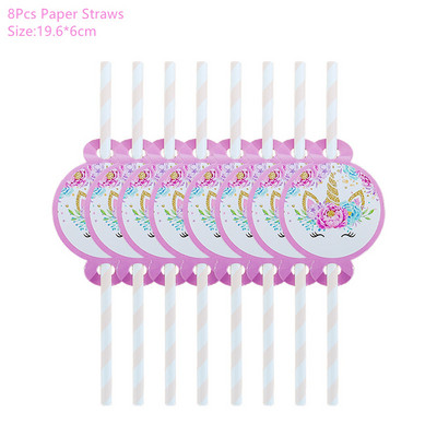 Ükssarviku peokaunistus Sünnipäevapeo kaunistus Lapsele Ükssarviku ühekordsed lauanõude komplekt Beebi dušš Tüdruku sünnipäevapeotarbed