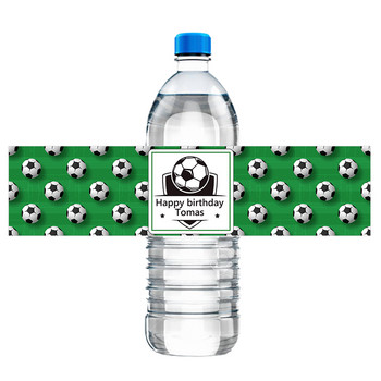 Προσαρμόστε το ντεκόρ για πάρτι γενεθλίων ποδοσφαίρου ποδοσφαίρου με αυτοκόλλητο μπουκάλι νερού Περιτύλιγμα εξατομικευμένα αυτοκόλλητα για παιδικά πάρτι γενεθλίων