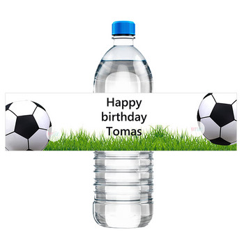 Προσαρμόστε το ντεκόρ για πάρτι γενεθλίων ποδοσφαίρου ποδοσφαίρου με αυτοκόλλητο μπουκάλι νερού Περιτύλιγμα εξατομικευμένα αυτοκόλλητα για παιδικά πάρτι γενεθλίων