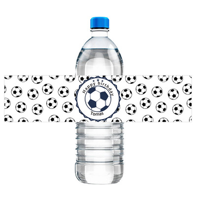 Prilagodite Nogometni Nogometni Dekor za Rođendansku Proslavu Zamotajte Naljepnicu Naljepnice za Bocu Vode Personalizirane Naljepnice za Dječju Rođendansku Proslavu