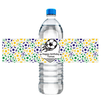 Prilagodite Nogometni Nogometni Dekor za Rođendansku Proslavu Zamotajte Naljepnicu Naljepnice za Bocu Vode Personalizirane Naljepnice za Dječju Rođendansku Proslavu