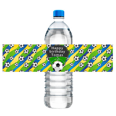 Prilagodite Nogometni Nogometni Dekor za Rođendansku Proslavu Zamotajte Naljepnicu Naljepnice za Bocu Vode Personalizirane Naljepnice za Dječju Rođendansku Proslavu