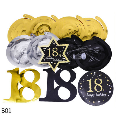 8 bucăți/set 18 21 30 40 50 60 Ornament suspendat în spirală La mulți ani, vârtej, aniversare, decorațiuni pentru petrecerea de aniversare