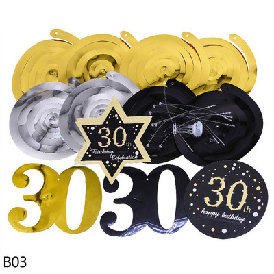 8 bucăți/set 18 21 30 40 50 60 Ornament suspendat în spirală La mulți ani, vârtej, aniversare, decorațiuni pentru petrecerea de aniversare