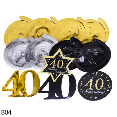 8 bucăți/set 18 21 30 40 50 60 Ornament suspendat în spirală La mulți ani, vârtej, aniversare, decorațiuni pentru petrecerea de aniversare