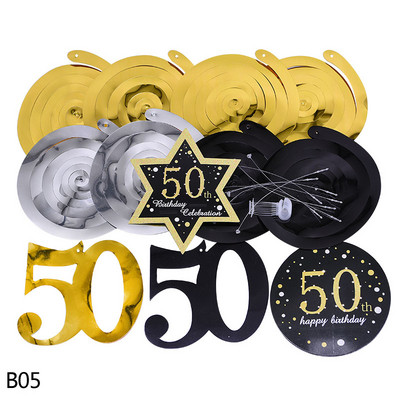 8 bucăți/set 18 21 30 40 50 60 Ornament suspendat în spirală La mulți ani, vârtej, aniversare, decorațiuni pentru petrecerea de aniversare