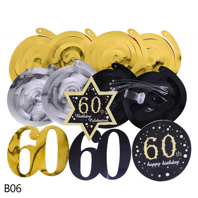 8 bucăți/set 18 21 30 40 50 60 Ornament suspendat în spirală La mulți ani, vârtej, aniversare, decorațiuni pentru petrecerea de aniversare