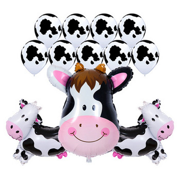 Διακοσμήσεις για πάρτι γενεθλίων με θέμα Farm Cow Τραπεζομάντιλο μιας χρήσης Πιάτο Κύπελλο Μπαλόνια με αγελάδες για παιδιά Διακόσμηση Baby Shower