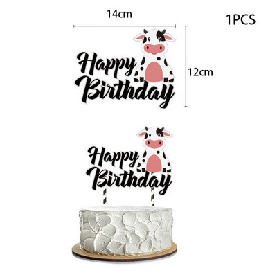 Dekoracije za rođendanske zabave na temu krave s farme Jednokratna šalica Tanjur Stolnjak Baloni životinjska krava za djecu Dekoracija za tuširanje djeteta