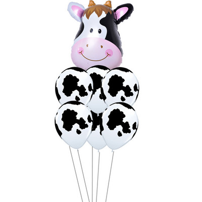 Dekoracije za rođendanske zabave na temu krave s farme Jednokratna šalica Tanjur Stolnjak Baloni životinjska krava za djecu Dekoracija za tuširanje djeteta