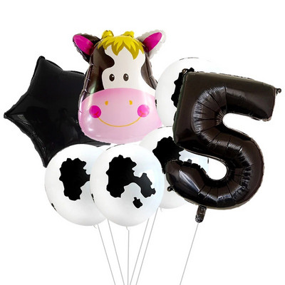 Dekoracije za rođendanske zabave na temu krave s farme Jednokratna šalica Tanjur Stolnjak Baloni životinjska krava za djecu Dekoracija za tuširanje djeteta