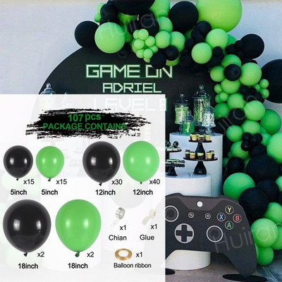 Βιντεοπαιχνίδι Happy Birthday Banner Gamepad Boy Inflate Party Supplies Παιχνίδι GAME ON Foil Balloon Happy Birthday Διακόσμηση Παιδικά παιχνίδια