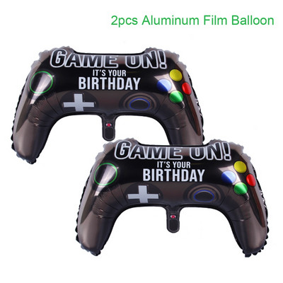 Βιντεοπαιχνίδι Happy Birthday Banner Gamepad Boy Inflate Party Supplies Παιχνίδι GAME ON Foil Balloon Happy Birthday Διακόσμηση Παιδικά παιχνίδια
