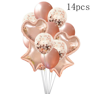 Ροζ χρυσό 18 27 30 35 40 50 60 Foil Balloons Tinsel Fringe κουρτίνες Τραπεζοπανάκι Ποτό Καλαμάκια Διακόσμηση πάρτι γενεθλίων 30ου 40ου