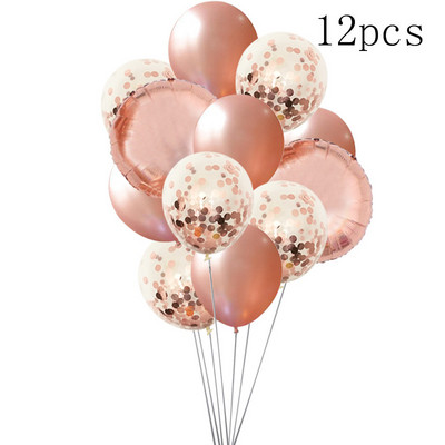 Ροζ χρυσό 18 27 30 35 40 50 60 Foil Balloons Tinsel Fringe κουρτίνες Τραπεζοπανάκι Ποτό Καλαμάκια Διακόσμηση πάρτι γενεθλίων 30ου 40ου