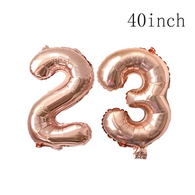 Ροζ χρυσό 18 27 30 35 40 50 60 Foil Balloons Tinsel Fringe κουρτίνες Τραπεζοπανάκι Ποτό Καλαμάκια Διακόσμηση πάρτι γενεθλίων 30ου 40ου