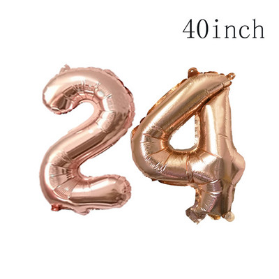 Ροζ χρυσό 18 27 30 35 40 50 60 Foil Balloons Tinsel Fringe κουρτίνες Τραπεζοπανάκι Ποτό Καλαμάκια Διακόσμηση πάρτι γενεθλίων 30ου 40ου