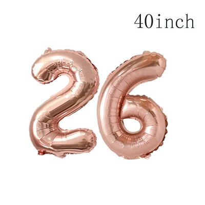 Ροζ χρυσό 18 27 30 35 40 50 60 Foil Balloons Tinsel Fringe κουρτίνες Τραπεζοπανάκι Ποτό Καλαμάκια Διακόσμηση πάρτι γενεθλίων 30ου 40ου