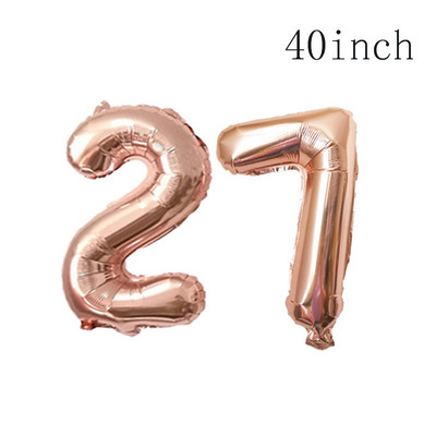 Ροζ χρυσό 18 27 30 35 40 50 60 Foil Balloons Tinsel Fringe κουρτίνες Τραπεζοπανάκι Ποτό Καλαμάκια Διακόσμηση πάρτι γενεθλίων 30ου 40ου