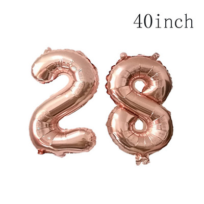 Ροζ χρυσό 18 27 30 35 40 50 60 Foil Balloons Tinsel Fringe κουρτίνες Τραπεζοπανάκι Ποτό Καλαμάκια Διακόσμηση πάρτι γενεθλίων 30ου 40ου