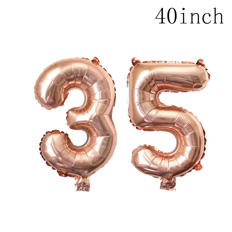 Ροζ χρυσό 18 27 30 35 40 50 60 Foil Balloons Tinsel Fringe κουρτίνες Τραπεζοπανάκι Ποτό Καλαμάκια Διακόσμηση πάρτι γενεθλίων 30ου 40ου