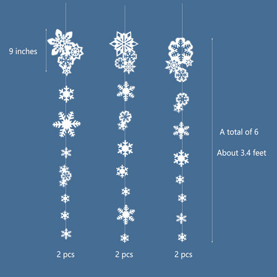 12 τμχ Χειμερινές Χώρα των Θαυμάτων Χριστουγεννιάτικη νιφάδα χιονιού Frozen Διακοσμήσεις για πάρτι γενεθλίων Κρεμαστό λευκό χαρτί βεντάλια νιφάδες χιονιού Πανό