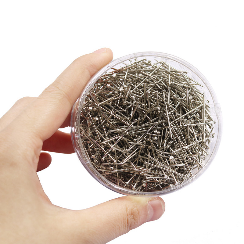 900/1000db Fejű tűk Rozsdamentes acél finom foltos egyenes tűk 26 mm-es varrótűk varráshoz Ékszerkészítés Barkács varróeszközök