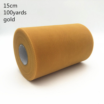100 jardi 15 cm organza tüll rullpooli kangas lint DIY tutu seelik kingitus käsitöö Baby Shower pulmapeo kaunistus Kuldne hõbe