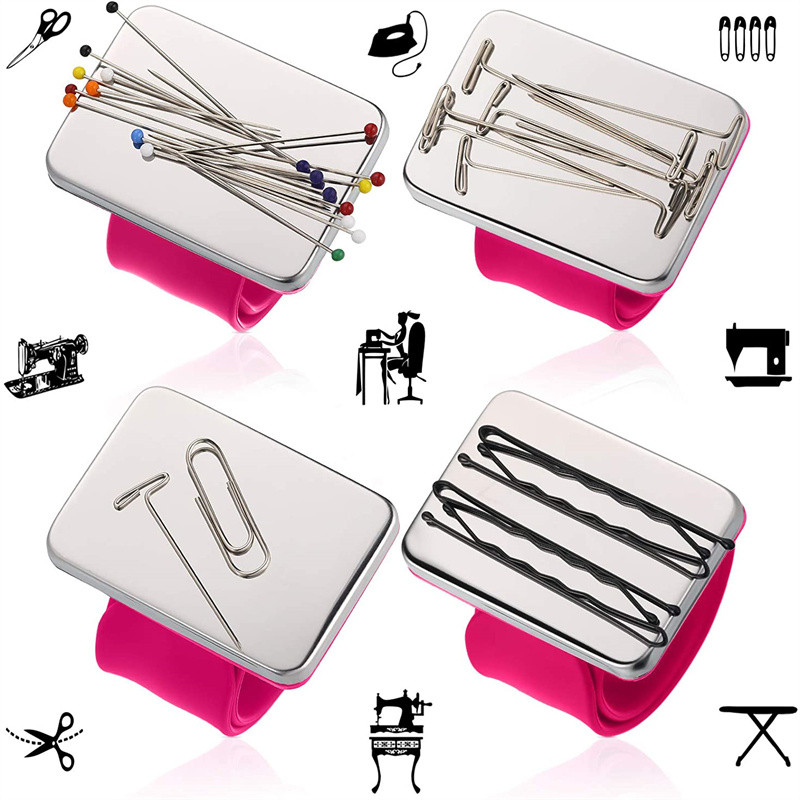 Magnetski jastučić za iglu za šivanje Silikonski jastučić za igle za zapešće Sigurna narukvica Jastučić za pohranu igle za šivanje Igle za narukvicu Držač igle 7 boja