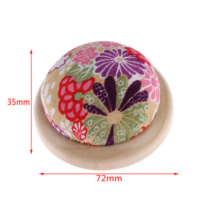 1 tk pallikujuline DIY käsitöönõela padjahoidja puidust põhjaga õmblusnõela padjaga Kodu õmblustööriistad tarvik