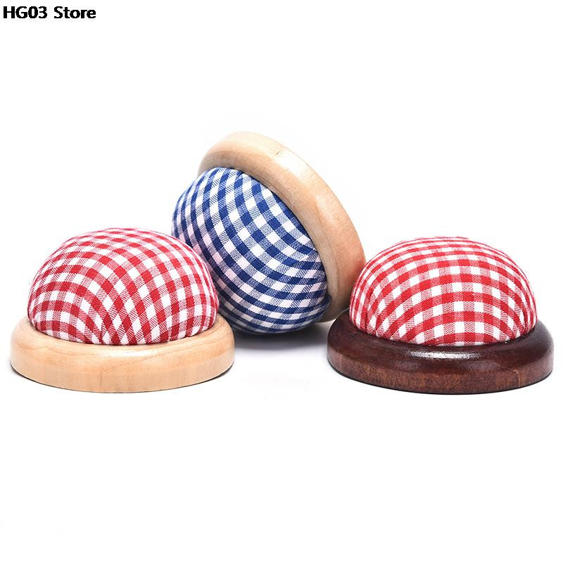 1 tk pallikujuline DIY käsitöönõela padjahoidja puidust põhjaga õmblusnõela padjaga Kodu õmblustööriistad tarvik