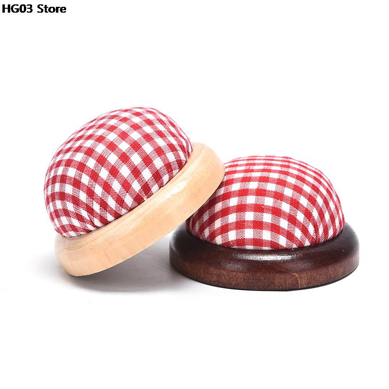 1 tk pallikujuline DIY käsitöönõela padjahoidja puidust põhjaga õmblusnõela padjaga Kodu õmblustööriistad tarvik