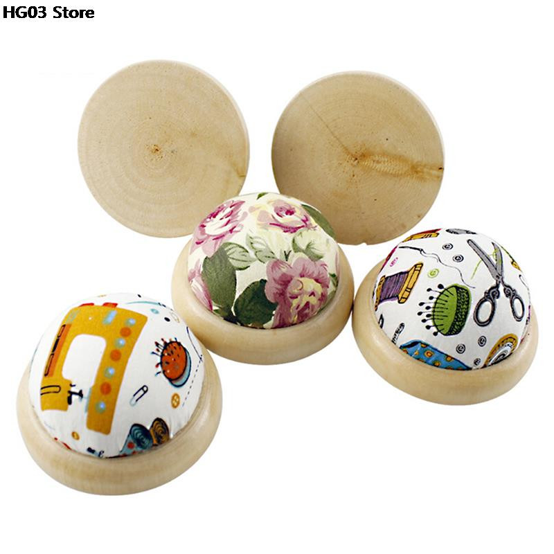 1 tk pallikujuline DIY käsitöönõela padjahoidja puidust põhjaga õmblusnõela padjaga Kodu õmblustööriistad tarvik